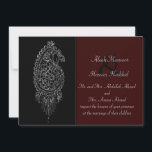 Invitation Henna Peacock<br><div class="desc">Ce dessin particulier utilise la forme d'un paon qui symbolise traditionnellement la beauté dans l'art méhndi. Mehndi est une forme d'art cérémoniel originaire de l'Inde antique. Les musulmans l'utilisent également comme indication de l'âge à venir. Les motifs complexes de la médecine s'appliquent généralement aux épouses avant les cérémonies mariages. Le...</div>