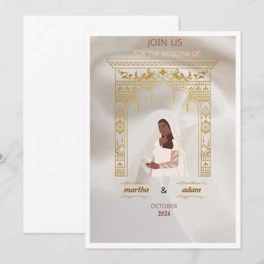 Invitation henné mariage (Devant / Derrière)