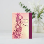 Invitation henné mehndi rose (Debout devant)