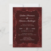 Invitation Henné Romance | Red Satiny Grunge Damask (Devant)