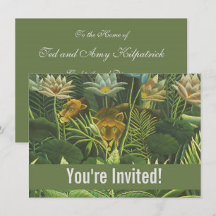 Invitation Henri Rousseau Jungle Tropical Lion Impression Vin
