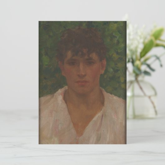 Invitation Henry Scott Tuke - Portrait d'un jeune homme avec  (Debout devant)