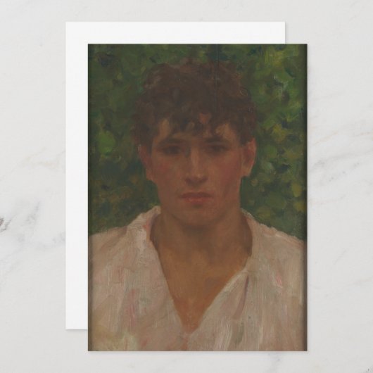 Invitation Henry Scott Tuke - Portrait d'un jeune homme avec  (Devant / Derrière)