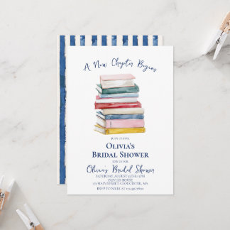 Invitation Her New Chapter Begins Book themed Bridal Shower