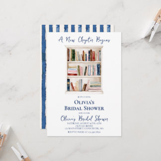 Invitation Her New Chapter Begins Book themed Bridal Shower