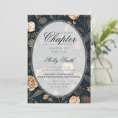 Invitation Her Next Chapter Dark Floral Bridal Shower (Debout devant)