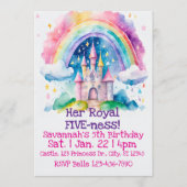 Invitation Her Royal Five-ness Rainbow Castle 5th Birthday (Devant)