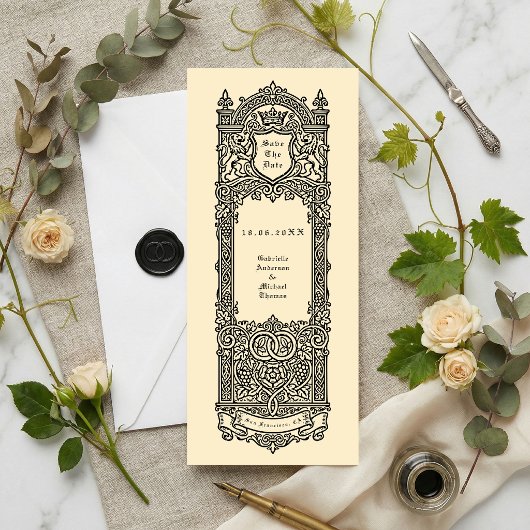 Invitation Heraldic Monogram Save the Date