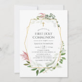 Invitation Herbarium de forêt Première communion sainte géomé (Devant)