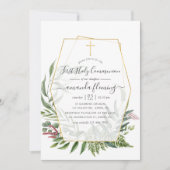 Invitation Herbarium de forêt Première communion sainte géomé (Devant)