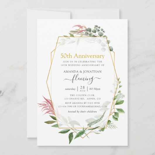 Invitation Herbarium de la forêt - 50ème Anniversaire d'or (Devant)