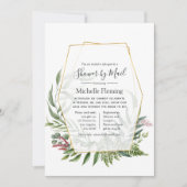 Invitation Herbarium géométrique Bébé ou Fête des mariées par (Devant)