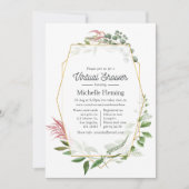 Invitation Herbarium géométrique Douche virtuelle (Devant)