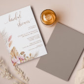 Invitation Herbe Boho Chic Pampas | FÊTE DES MARIÉES