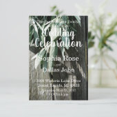 Invitation Herbe botanique Boho feuille rustique Écriture en  (Debout devant)