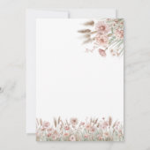 Invitation Herbe de Pampas Fleurie Rose (Dos)