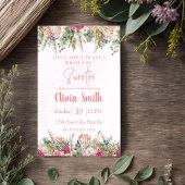 Invitation Herbe de Pampas Florale Rose Bohème