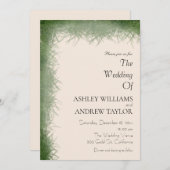 Invitation Herbe verte classique Motif Beige Elégant Mariage (Devant / Derrière)