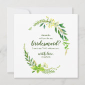 Invitation Herbes botaniques de printemps serez-vous ma serva (Devant)