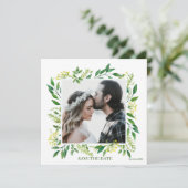 Invitation Herbes botaniques de printemps vert Enregistrer la (Debout devant)