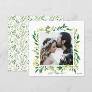 Invitation Herbes botaniques de printemps vert Enregistrer la