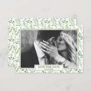 Invitation Herbes botaniques de printemps vert Enregistrer la