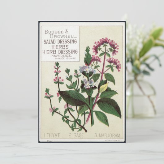 Invitation Herbes vintages Art (Debout devant)