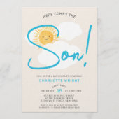 Invitation Here Comes The Son Boy's Baby Shower (Devant)