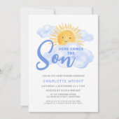 Invitation Here Comes The Son Boy's Baby Shower (Devant)