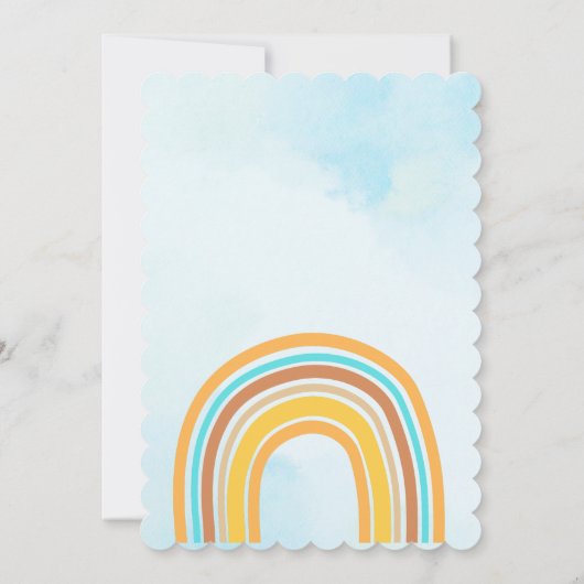 Invitation Here Comes The Son, Retro Sunshine Boho Rainbow (Dos)