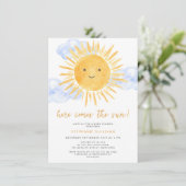 Invitation Here Comes The Sun Boy's Baby Shower (Debout devant)