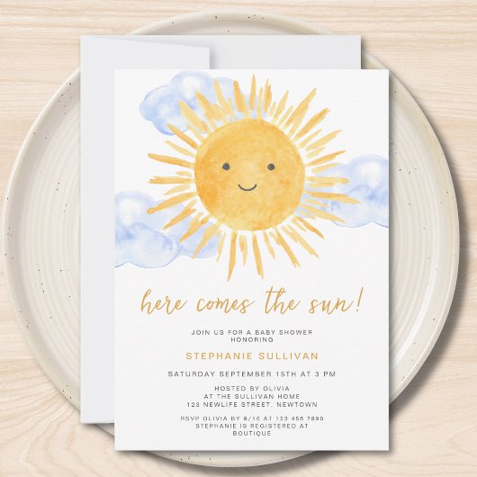 Invitation Here Comes The Sun Boy's Baby Shower