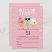 Invitation Here’s the Scoop Ice Cream Birthday Invite (Devant / Derrière)