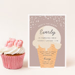 Invitation Here's The Scoop Ice Cream Cone Kid Birthday Party<br><div class="desc">Announce your little one's summer birthday celebration with these festive ice cream themed invitations in a soft pastel color palette. Modern design features a waffle cone with a scoop of vanilla ice cream with "here's the scoop" arched across the top, and your child's birthday party details beneath on a pink...</div>
