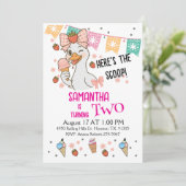 Invitation Here's the Scoop Silly Goose Birthday (Debout devant)