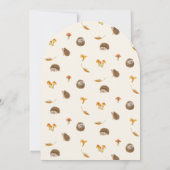 Invitation Hérisson Champignon Bois Chute Sexe Neutre (Dos)