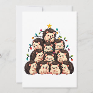 Invitation Hérisson de Noël Arbre Amoureux des Animaux Cadeau