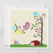 Invitation Hérisson Et Chouette Conception Baby shower Person (Dos)
