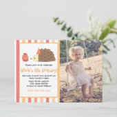 Invitation Hérisson et cupcake personnalisés (Debout devant)