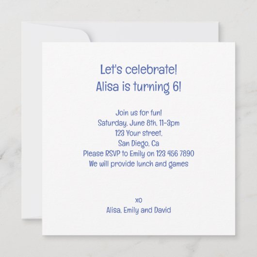 Invitation Hérisson excité célébrant l'anniversaire avec un g (Dos)