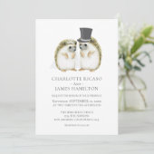 Invitation Hérisson mariée Groom mignon Mariage personnalisé (Debout devant)