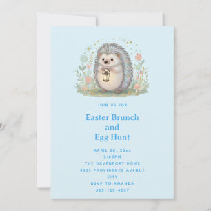Invitation Hérisson Mignon avec Lanterne de Pâques