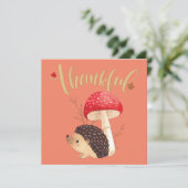 Invitation Hérisson Mignon Kawaii de Thanksgiving   (Debout devant)