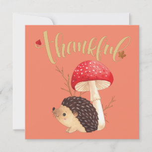 Invitation Hérisson Mignon Kawaii de Thanksgiving