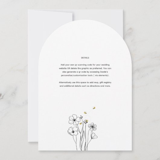 Invitation Heritage Bee Modern Botanical Wedding (Dos)