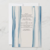 Invitation Heritage Blue Brushstroke Coastal Modern Wedding (Dos)