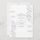 Invitation Heritage Botanical Ribbon Line Art Elegant Wedding (Dos)