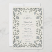 Invitation Heritage | Edwardian Blue Flora Scroll Wedding (Devant)