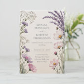 Invitation Heritage Lavender Meadow Wildflower Wedding (Debout devant)