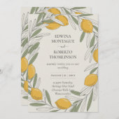 Invitation Heritage Lemon Olive Wreath Mediterranean Wedding (Devant / Derrière)